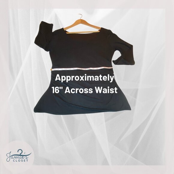 White House Black Market Black Boatneck Top | Size Large - Picture 5 of 7